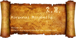 Korponai Mirabella névjegykártya